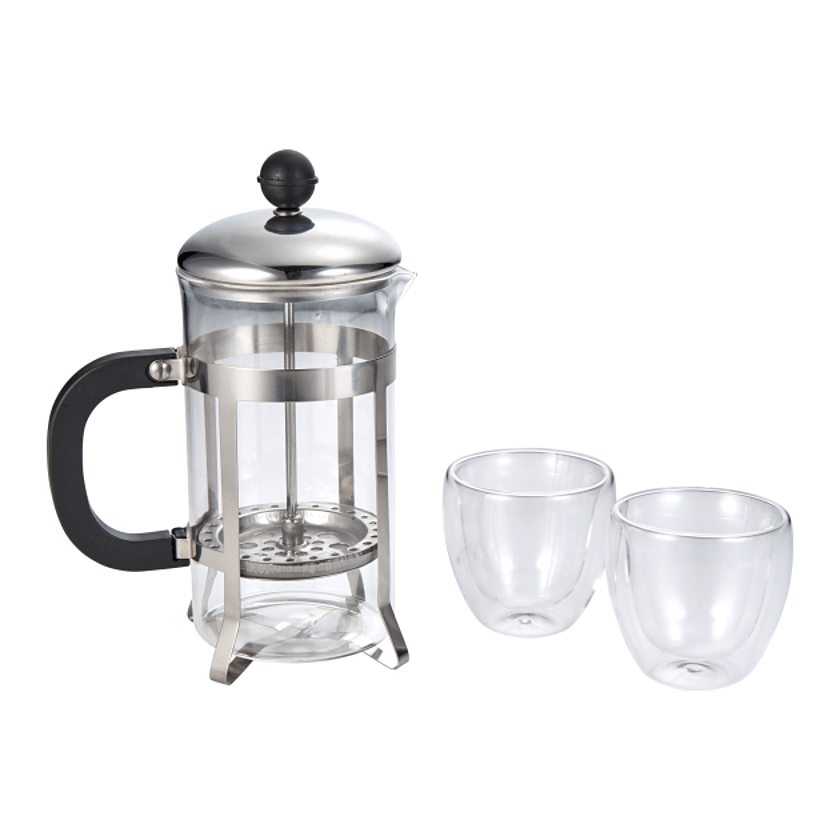 Modena Coffee Press and Glass Set