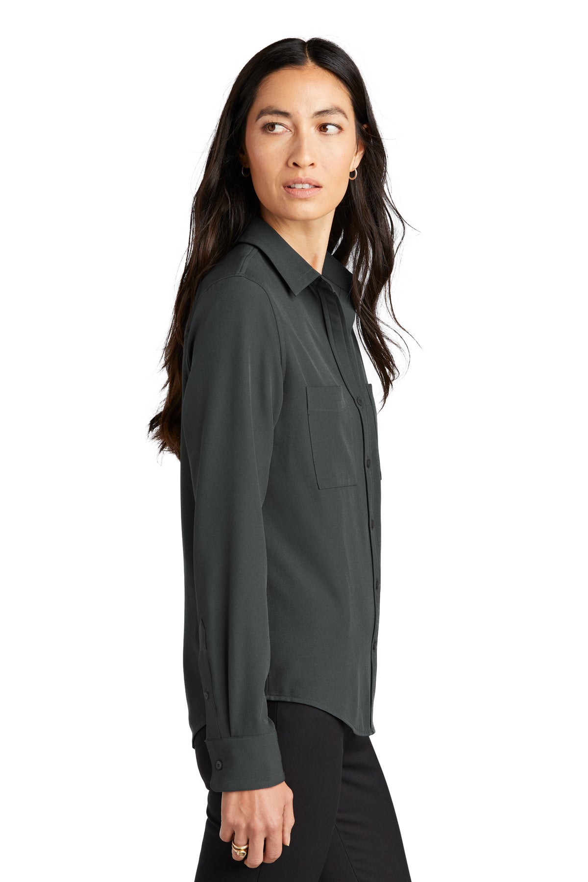 Ladies Stretch Crepe Long Sleeve Camp