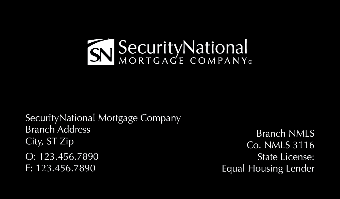 SecurityNational BUSINESS CARD - BLACK DESIGN HORIZONTAL