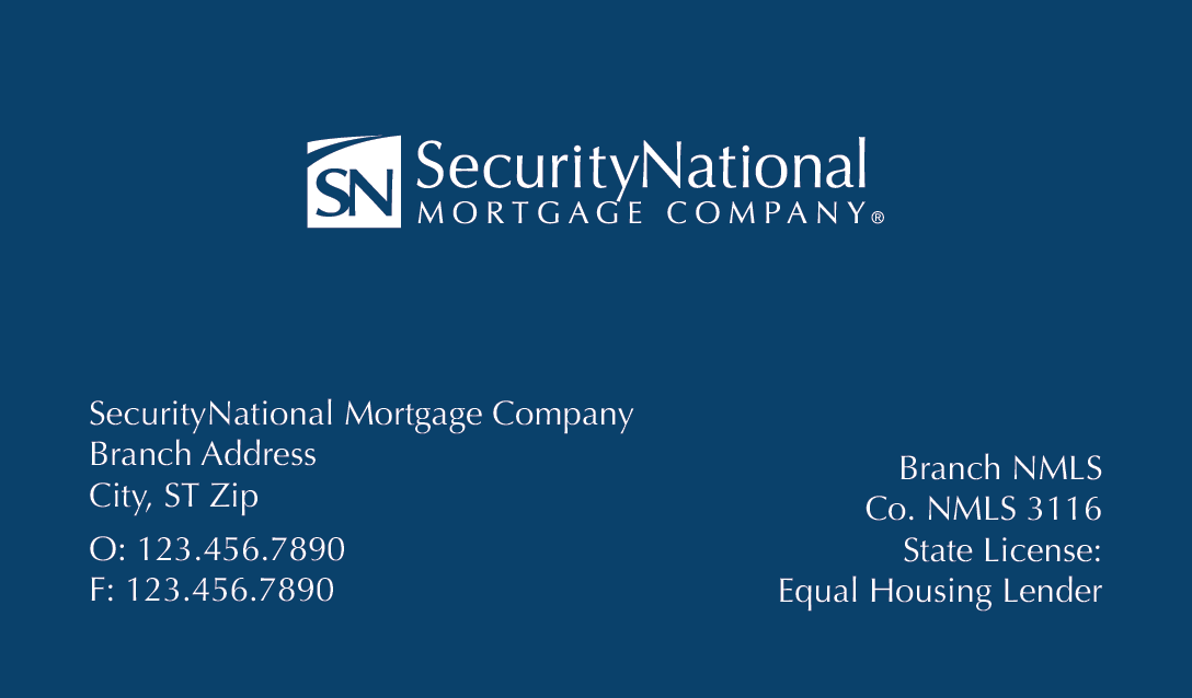 SecurityNational BUSINESS CARD - BLUE DESIGN HORIZONTAL