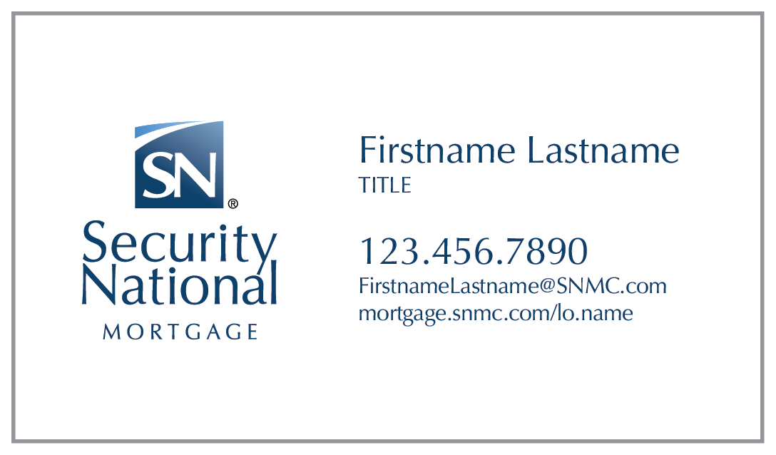 SecurityNational BUSINESS CARD - WHITE DESIGN HORIZONTAL