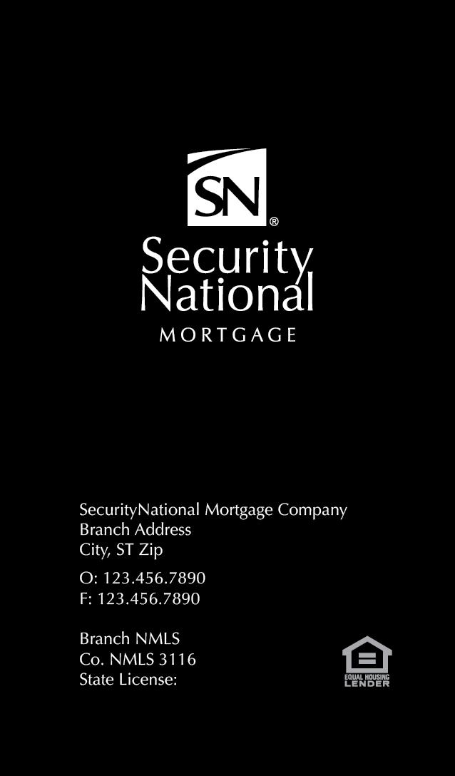 SecurityNational BUSINESS CARD - BLACK DESIGN VERTICAL