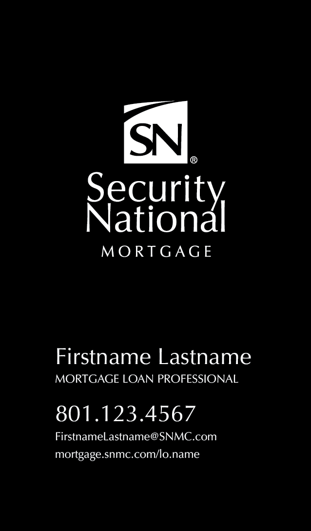 SecurityNational BUSINESS CARD - BLACK DESIGN VERTICAL