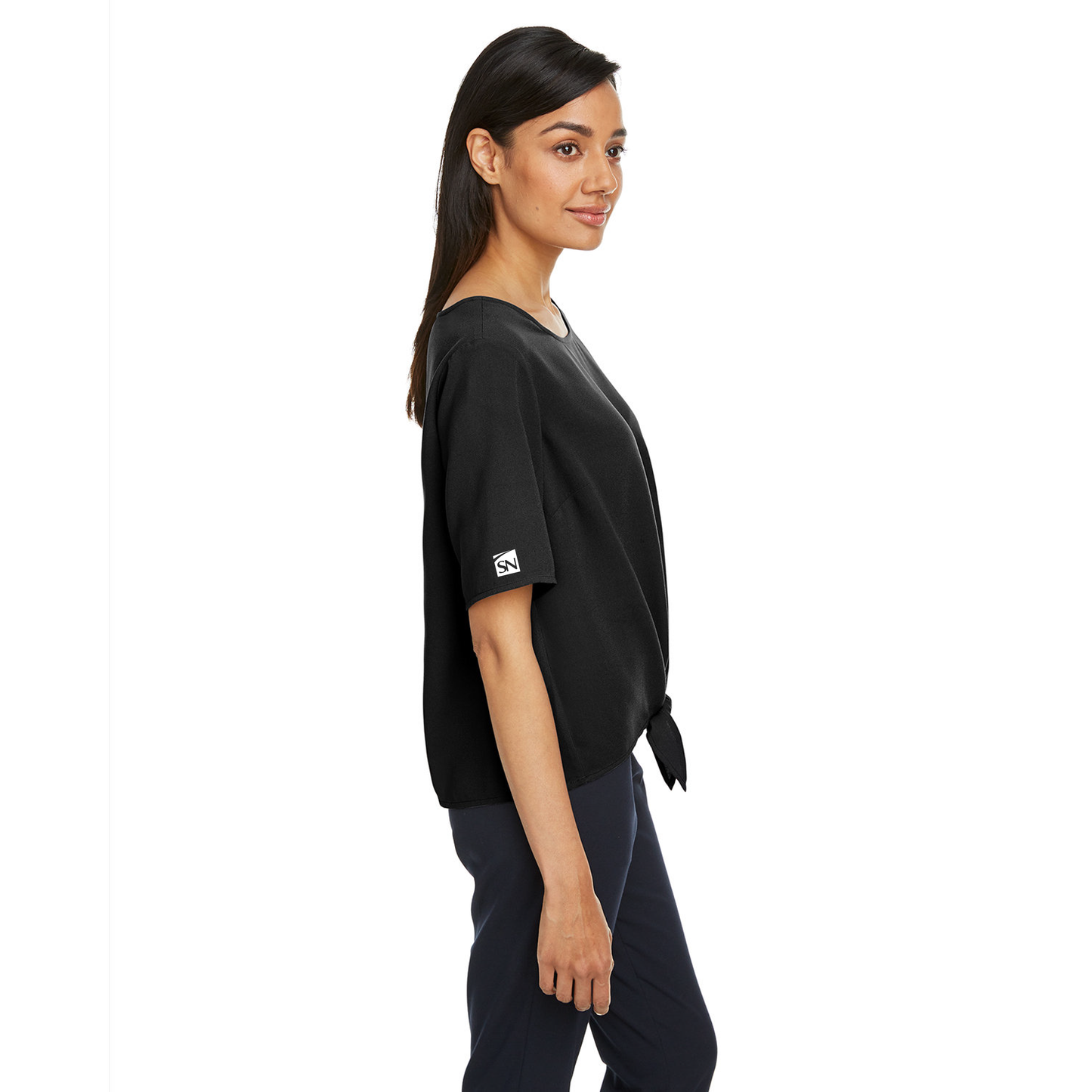 Devon & Jones Ladies' Perfect Fit™️ Tie-Front Blouse