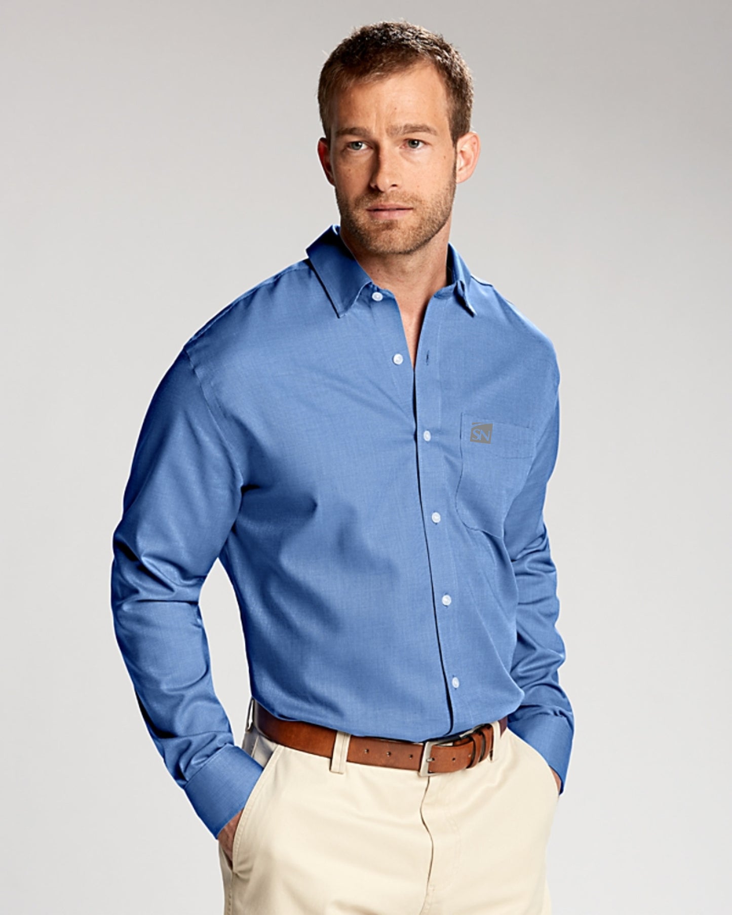Men's L/S Epic Easy Care Spread Nailshead Button -Up