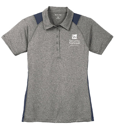 Ladies Heather Grey Sport-Tek Colorblock Contender Polo