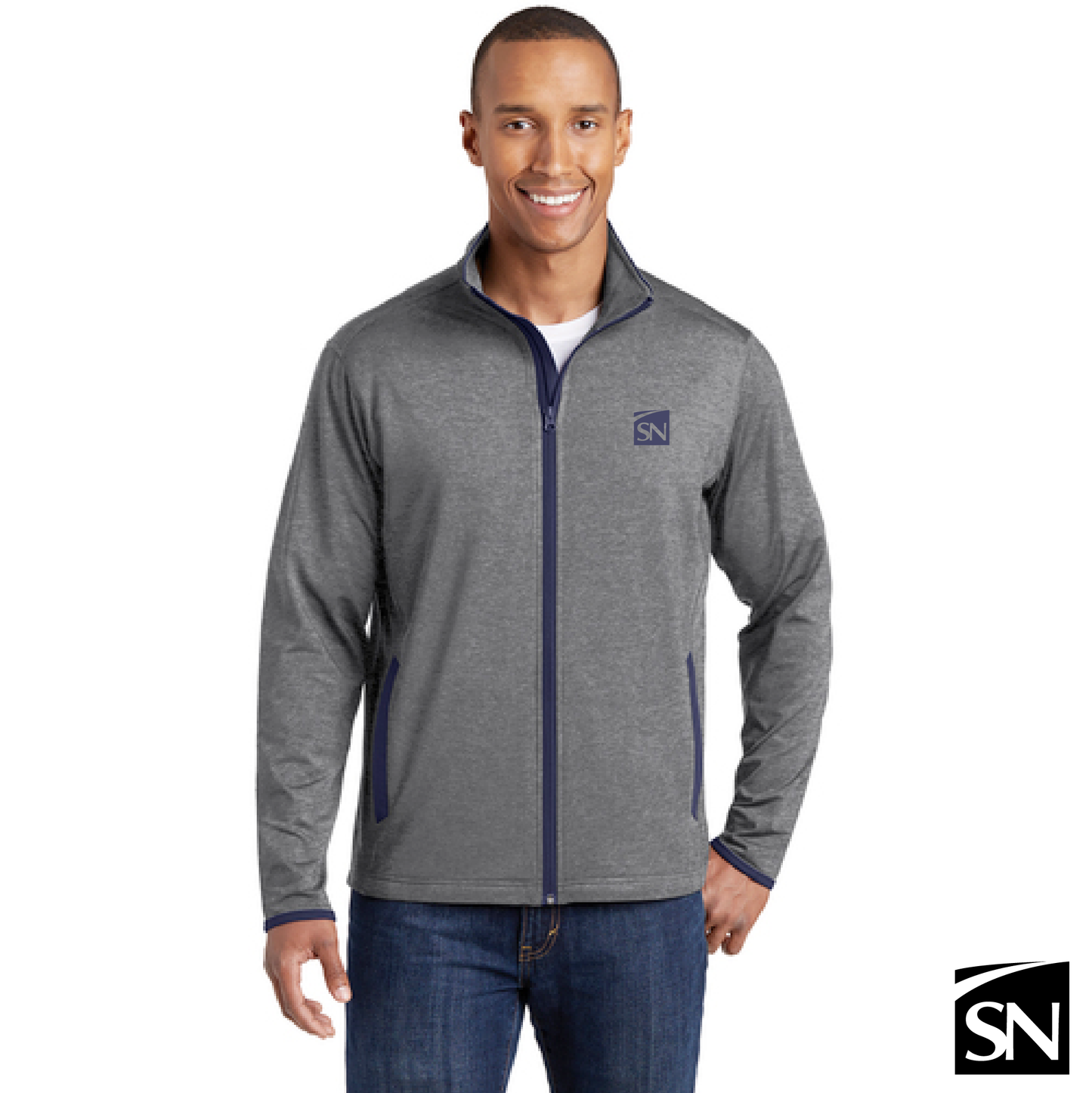 Adult Sport-Tek® Sport-Wick® Stretch Contrast Full Zip Jacket