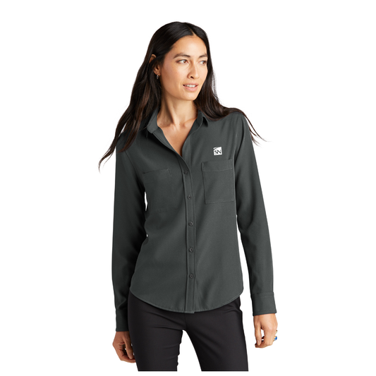 Ladies Stretch Crepe Long Sleeve Camp