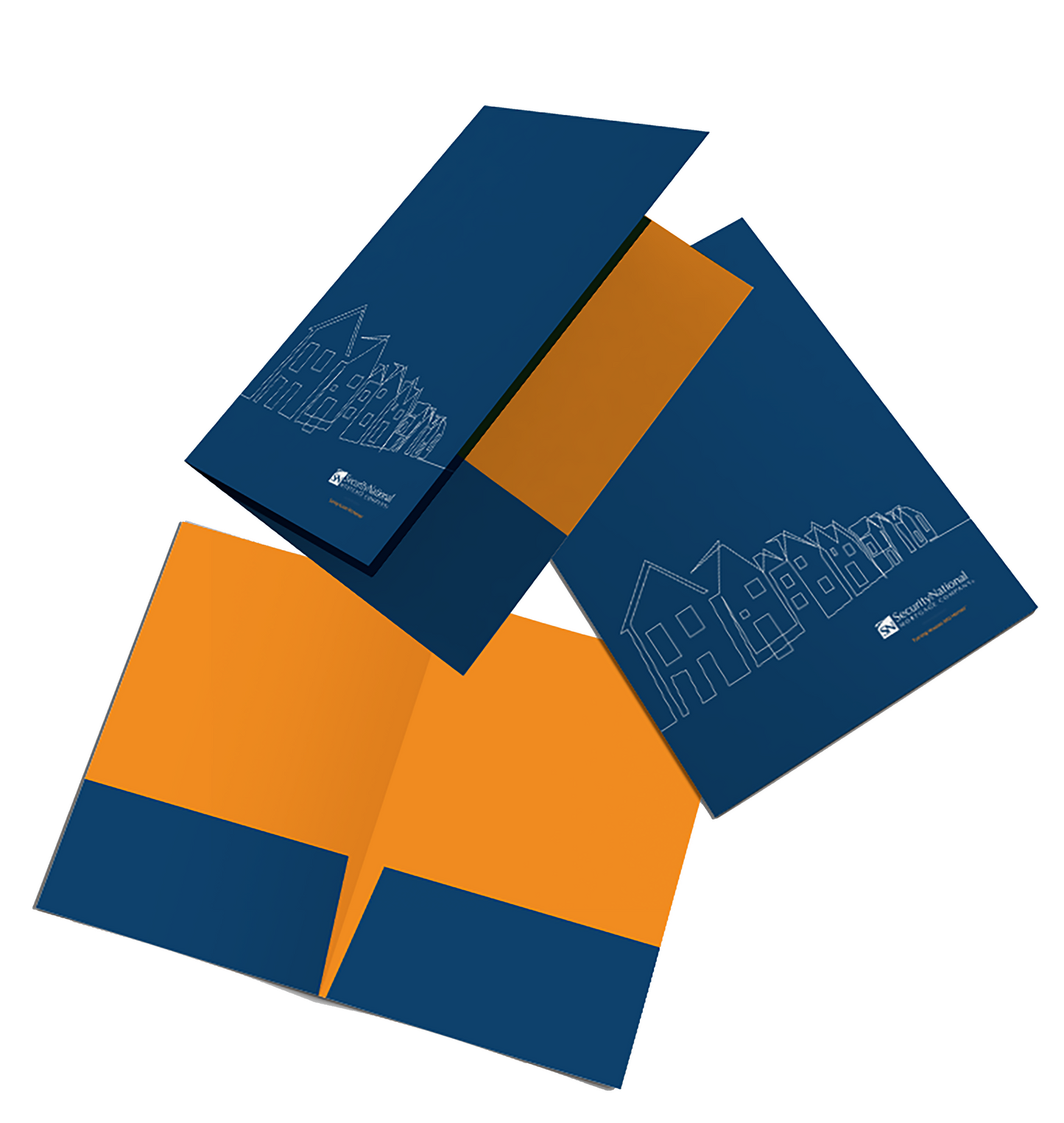 Presentation Folder: Navy and Orange