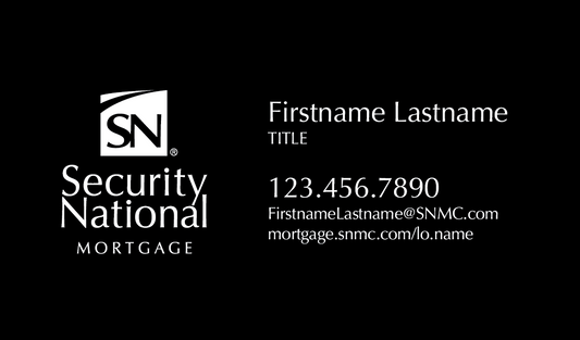 SecurityNational BUSINESS CARD  - BLACK DESIGN HORIZONTAL