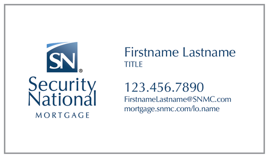 SecurityNational BUSINESS CARD  - WHITE DESIGN HORIZONTAL