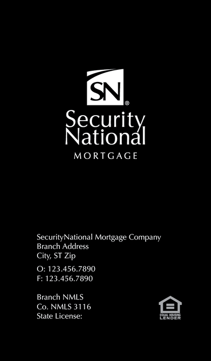 SecurityNational BUSINESS CARD  - BLACK DESIGN VERTICAL