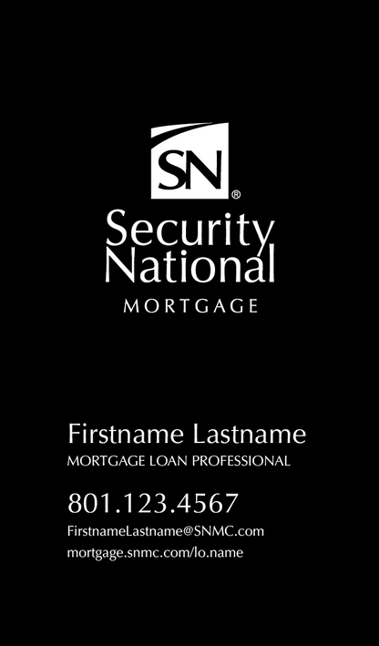 SecurityNational BUSINESS CARD  - BLACK DESIGN VERTICAL