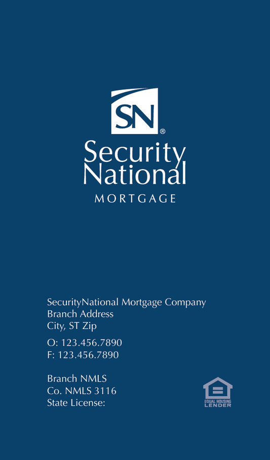 SecurityNational BUSINESS CARD  - BLUE DESIGN VERTICAL