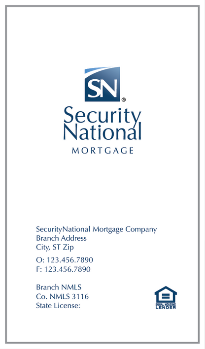 SecurityNational BUSINESS CARD  - WHITE DESIGN VERTICAL
