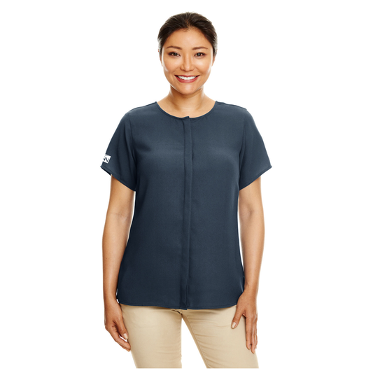 Devon & Jones Ladies' Perfect Fit™️ Short-Sleeve Crepe Blouse