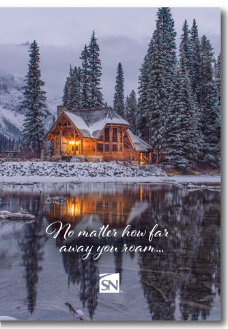 Holiday Card - Snowy Cabin w/Envelope